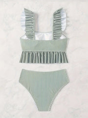 Sexy Ruffle Two Piece Tankini Swimsuit