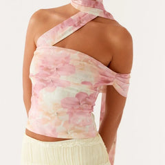 Y2k Strapless Floral Tube Top