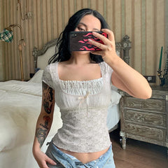 Sweet Girl Lace Milkmaid Top