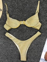 Glitter Sparkling Underwired V-Bar Bikini