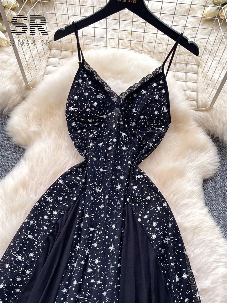 Print Lace Sheer Dress