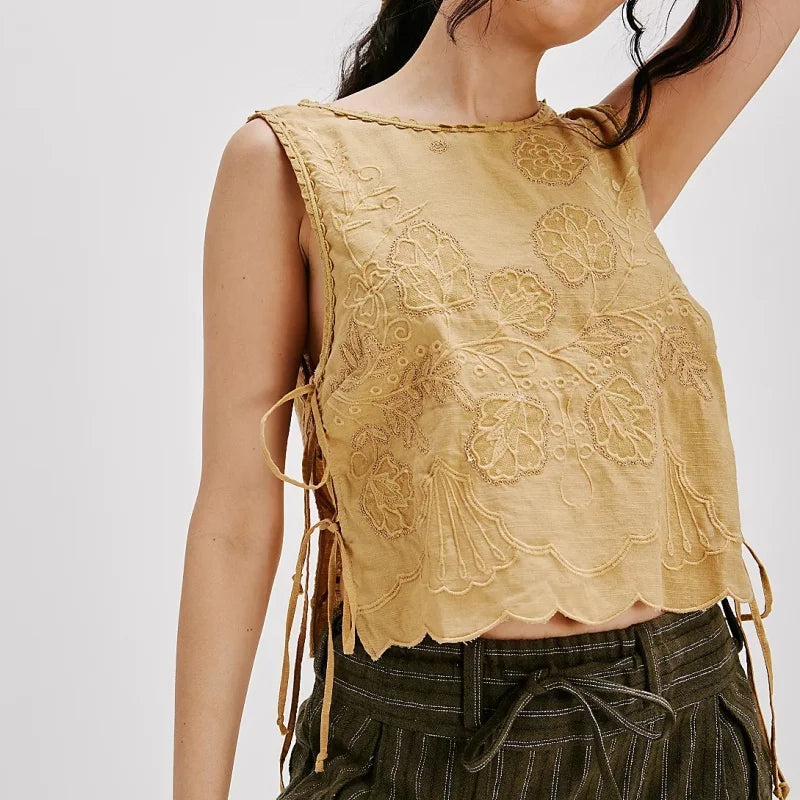 Y2K Tie Side Tank Tops