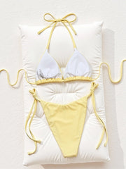 Sexy Yellow Triangle Bikini Set