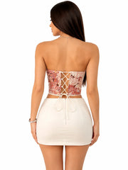 Womens Jacquard Corset Bustier Top