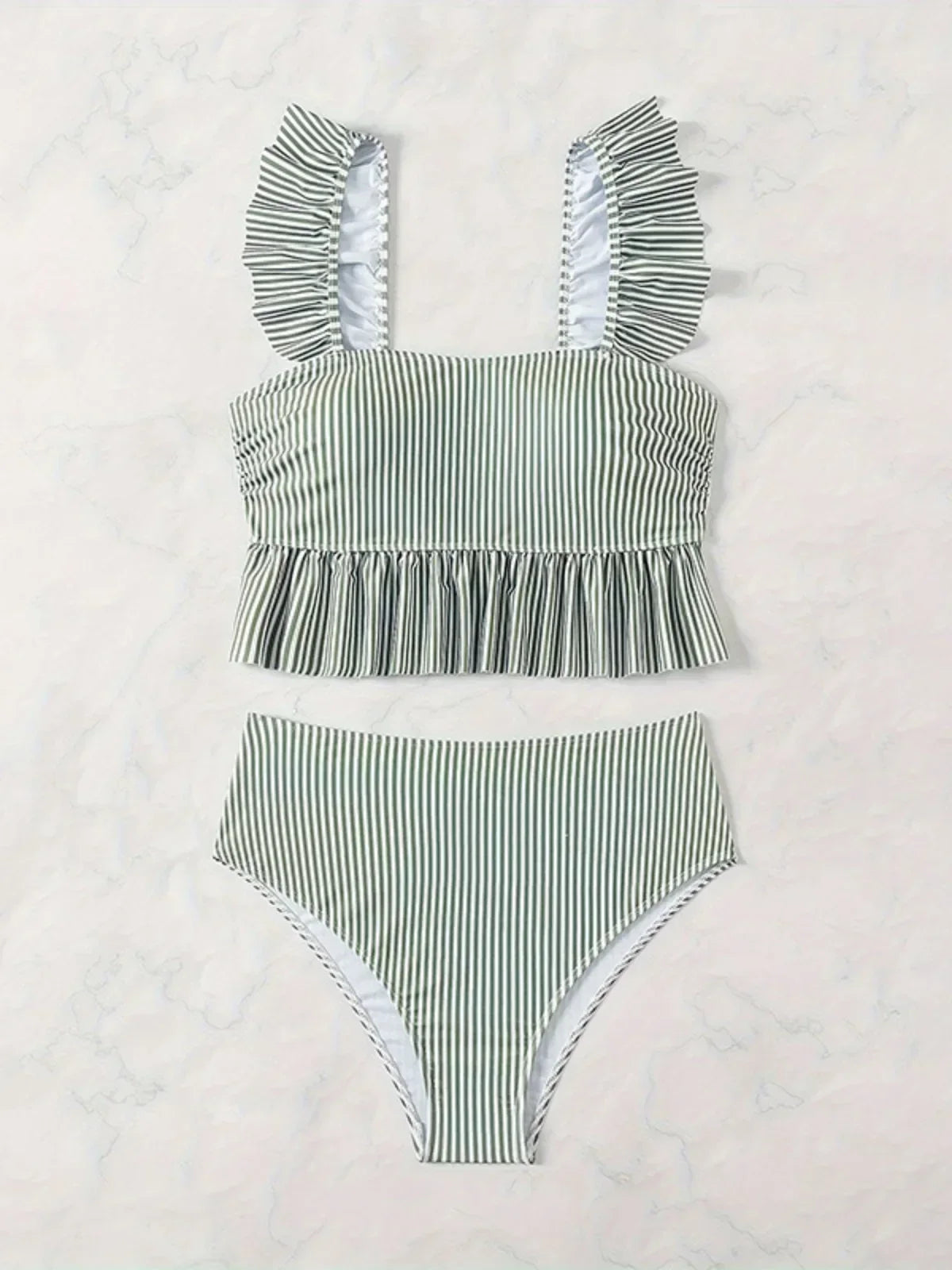 Sexy Ruffle Two Piece Tankini Swimsuit