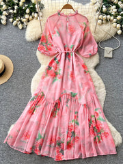 Floral Chiffon Maxi Dress