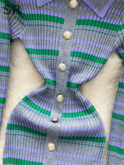 Winter Stripe Sweater Dress