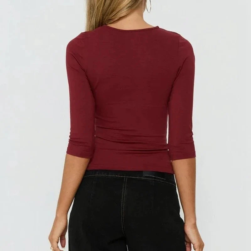 Keyhole Cutout Slim Fit Crop Top