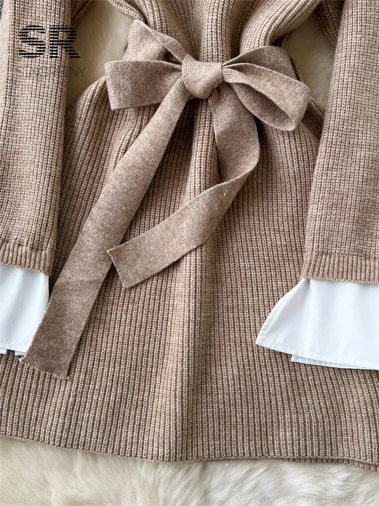 Fake 2pc Sets Knitted Dress