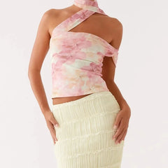 Y2k Strapless Floral Tube Top