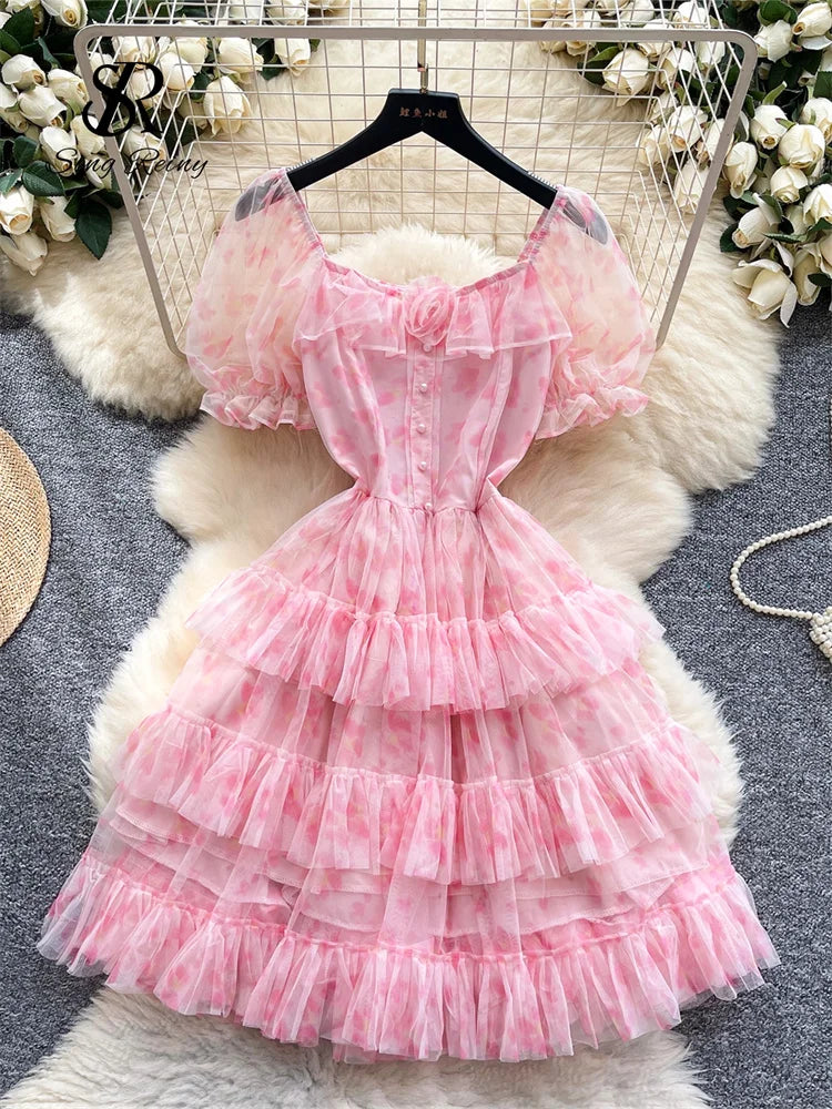 Female Mesh Cake Dress