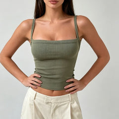 Casual Basic Ribbed Tank Tops