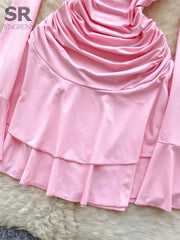 Autumn Sexy Ruffles Mini Dress