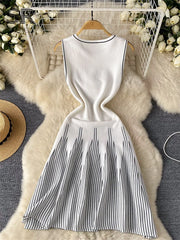 Basic Stripe Knitting Dress