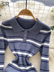 Vintage Stripe Sweater Dress