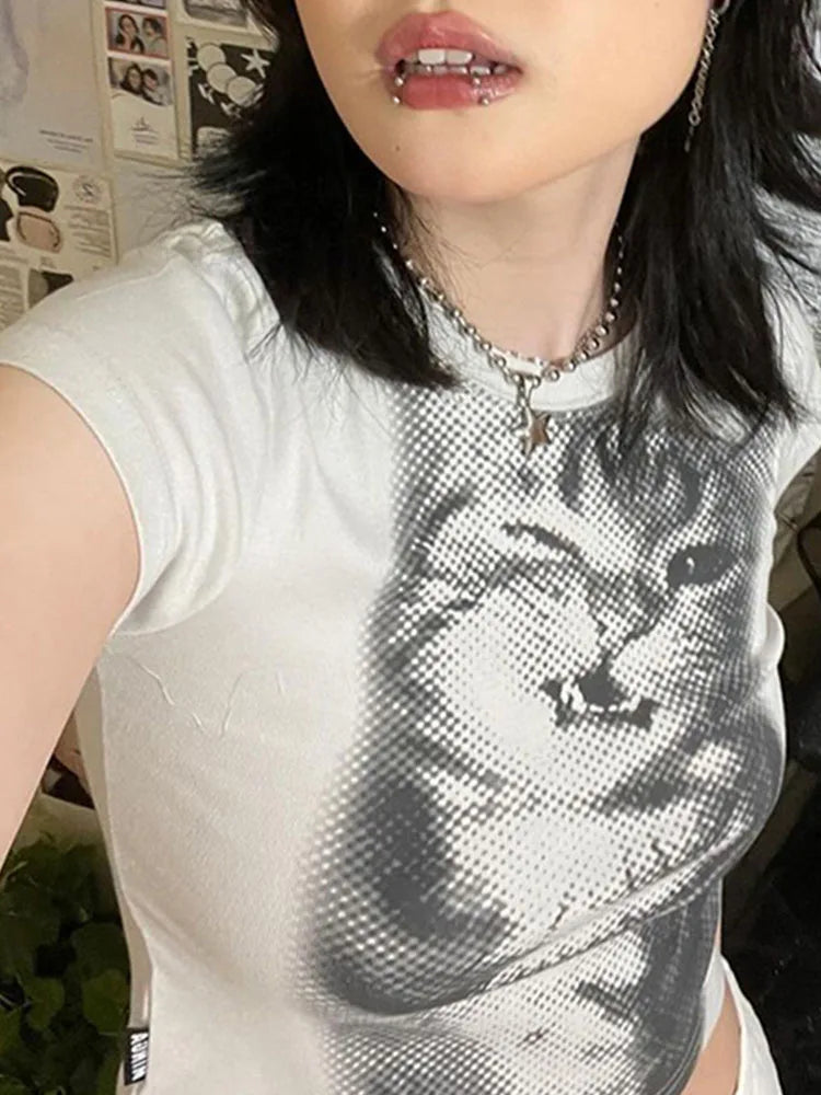 Harajuku Animal Print Crop Top