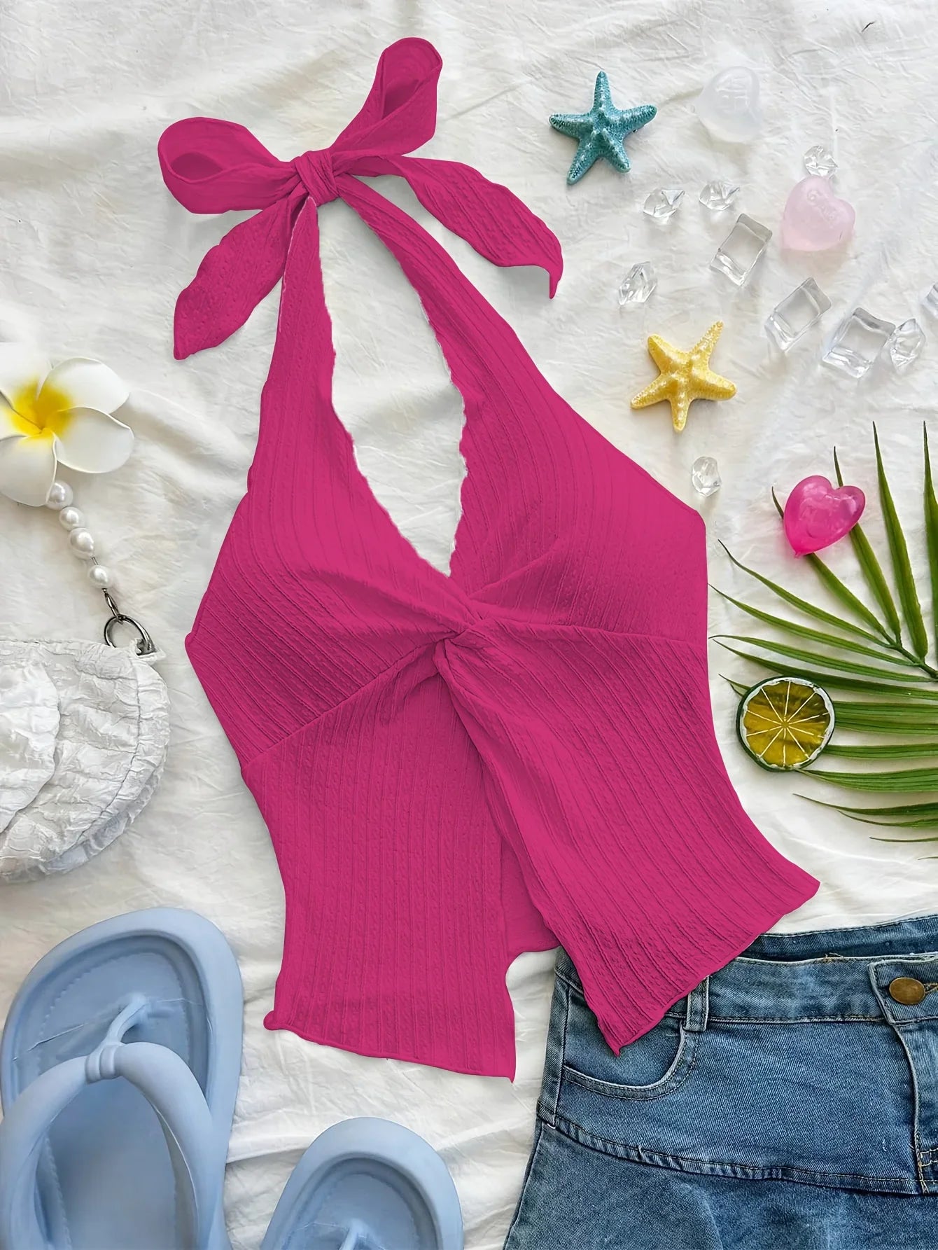 Suspender Twisted Backless Top