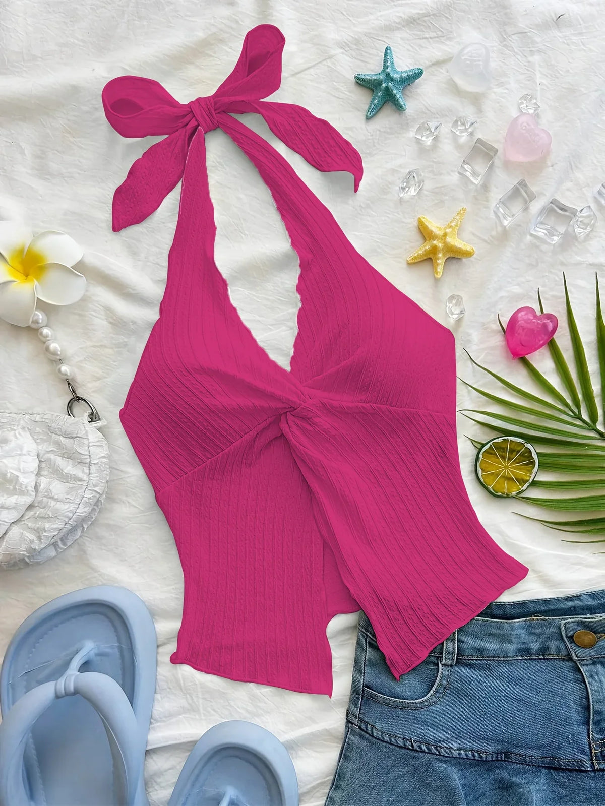 Suspender Twisted Backless Top
