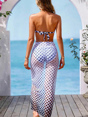 Vintage White Polka Dot Print Bikini Set