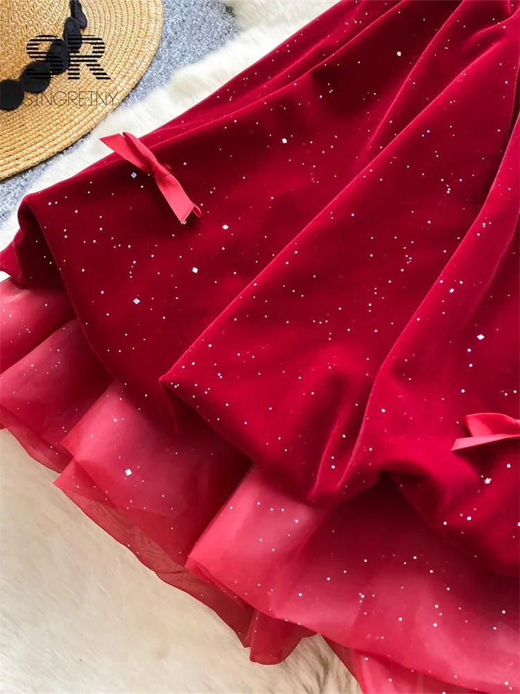 Pearl Velvet Mini Dress