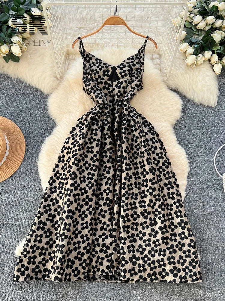 Floral Jacquard Vintage Dress
