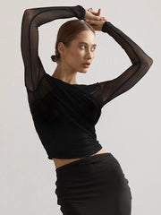 Chic Design Cross Neck Crop Top