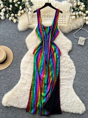 Colorful Print Bodycon Dress