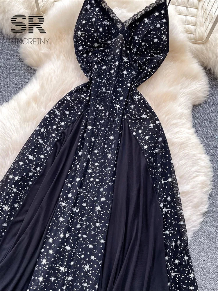 Print Lace Sheer Dress