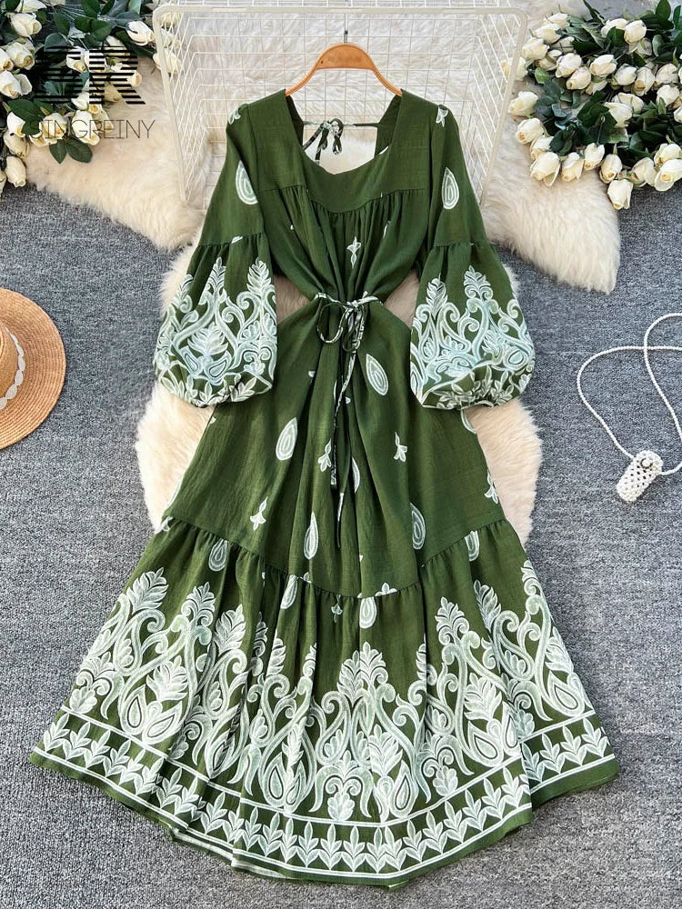 Court Artistic Print Dress