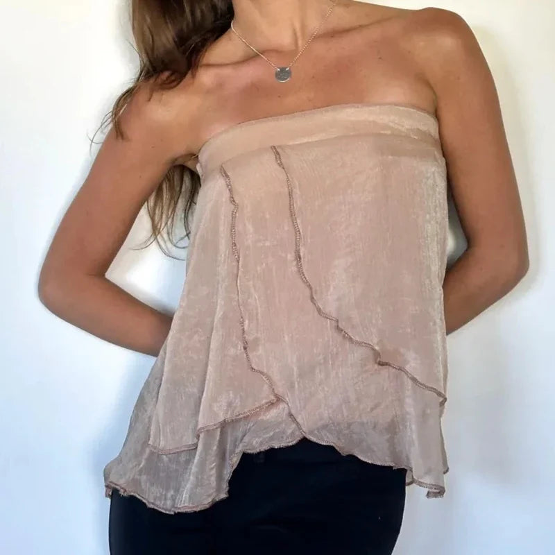 Flowy Tiered Crop Tops