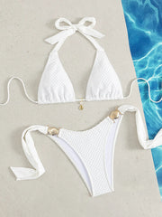 Metal Shell Bandage Thong Swimsuit