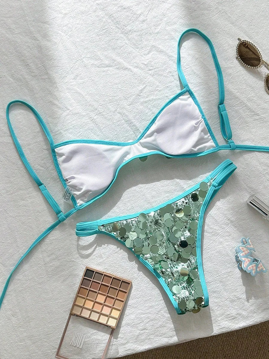 XS - L Glitter Sparkling Squins Bikini
