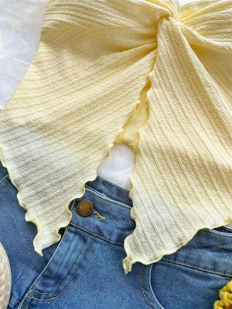 Twist Knot Cropped Tube Top