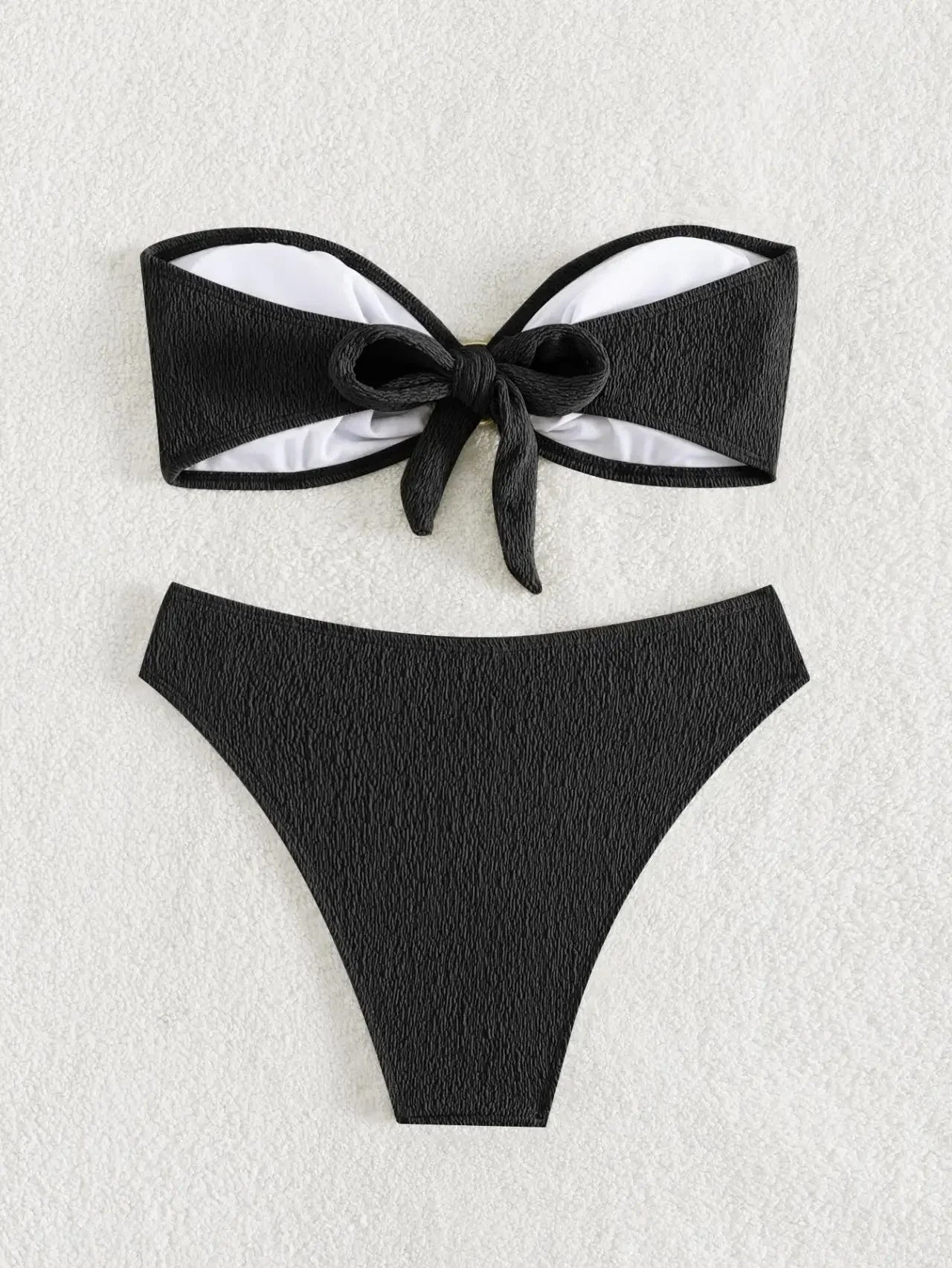 Metal Ring Linked Push Up Micro Swimsuit
