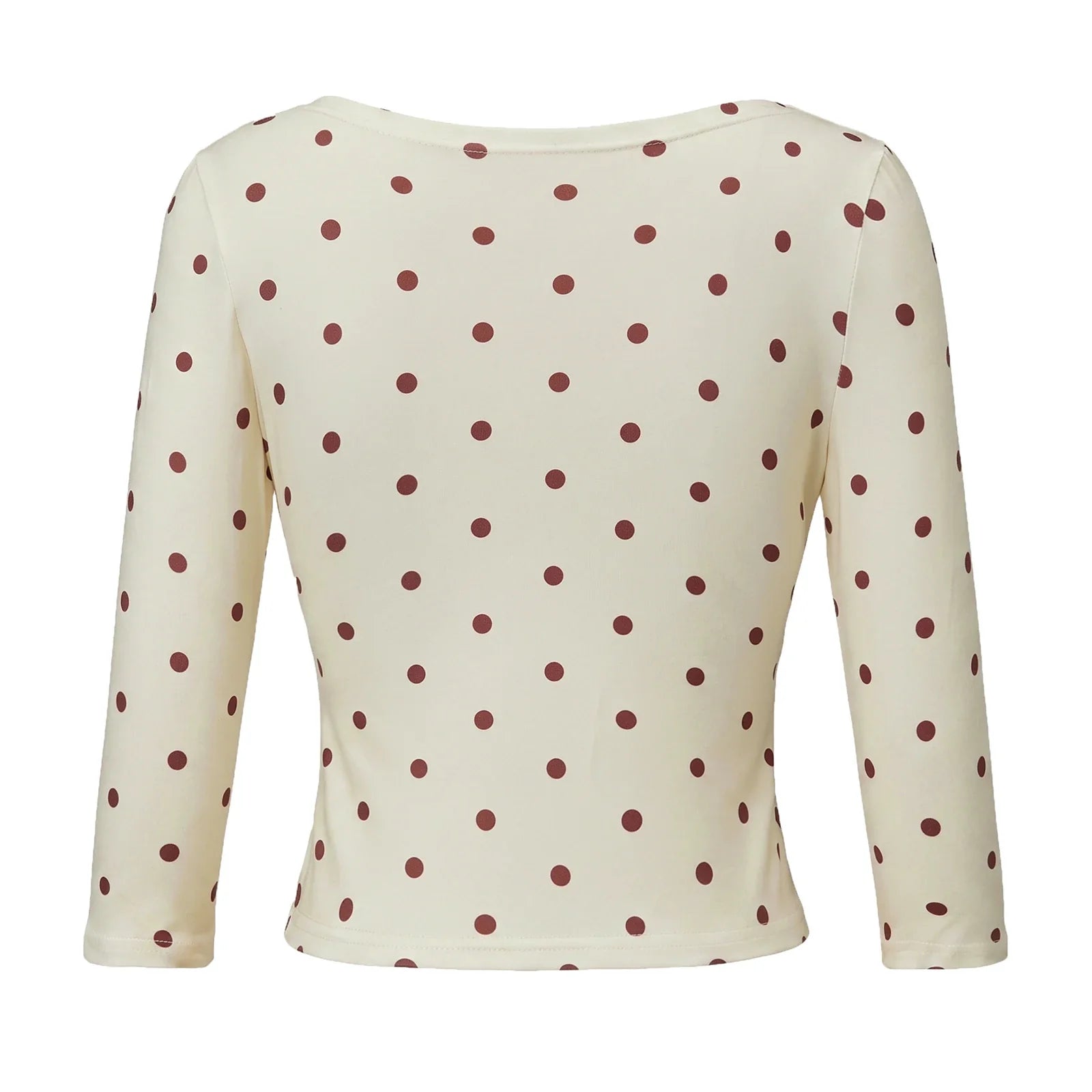 Polka Dot Deep V Neck Crop Top
