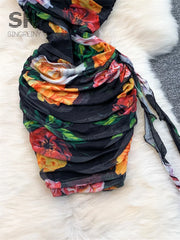 Floral Mesh Vintage Dress