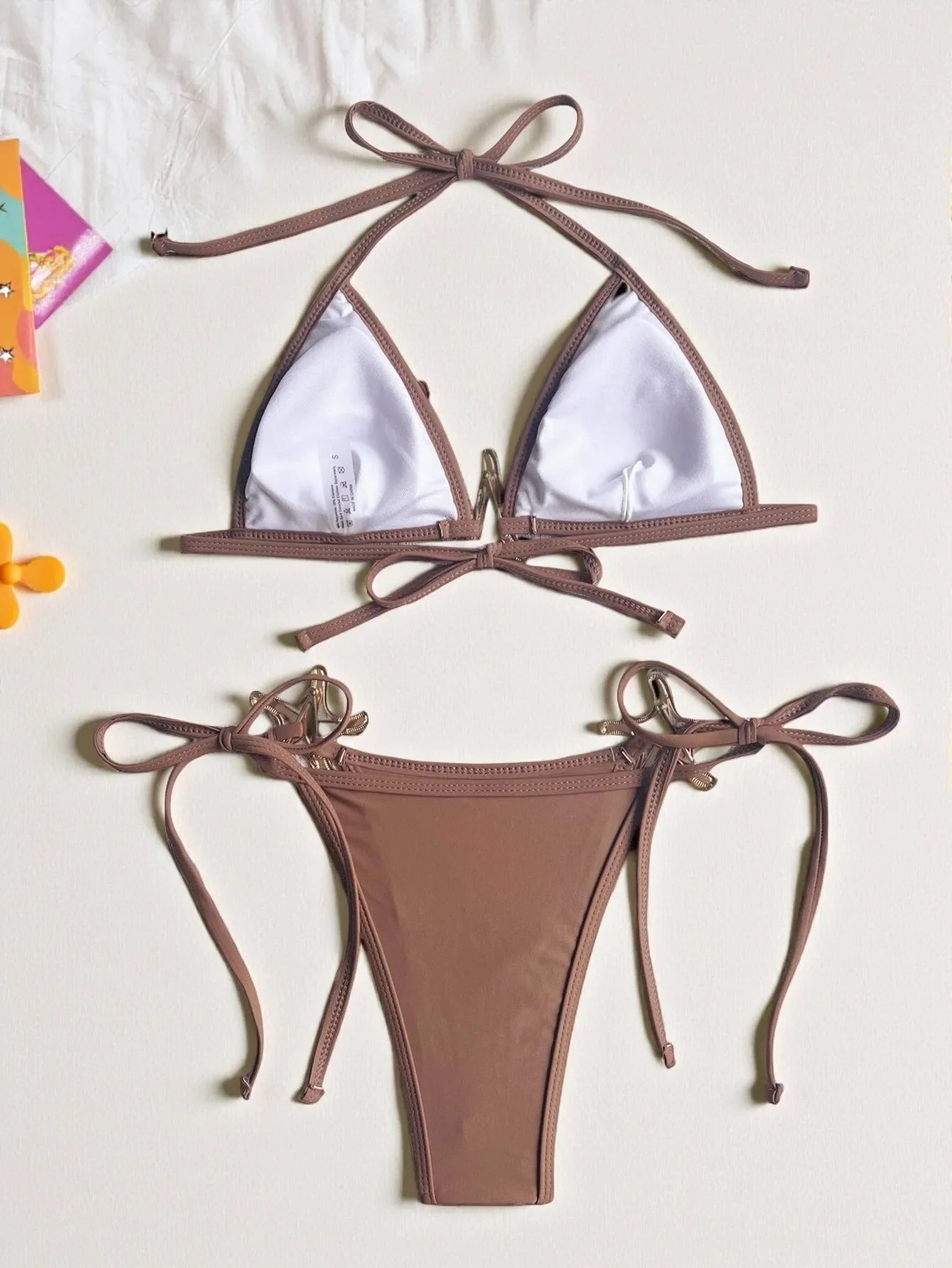 Shiny Sequin Silver Bikini Set