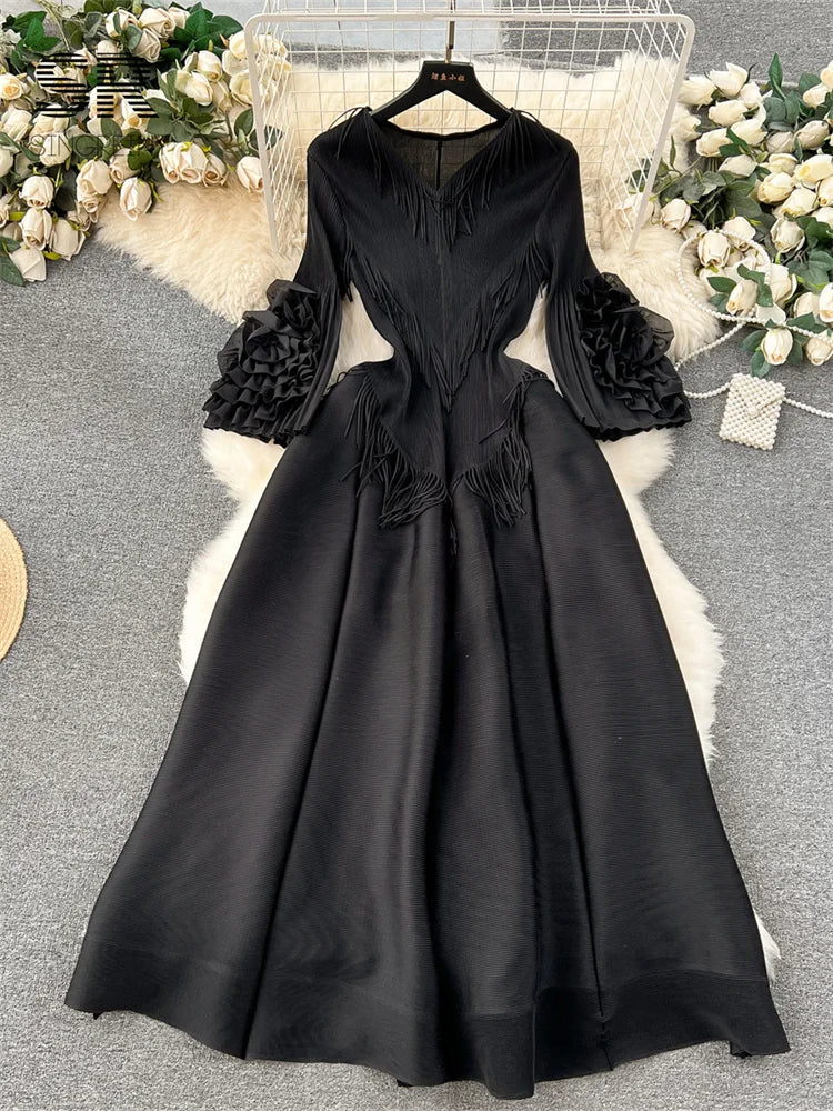 Ruffles Evening Long Dress