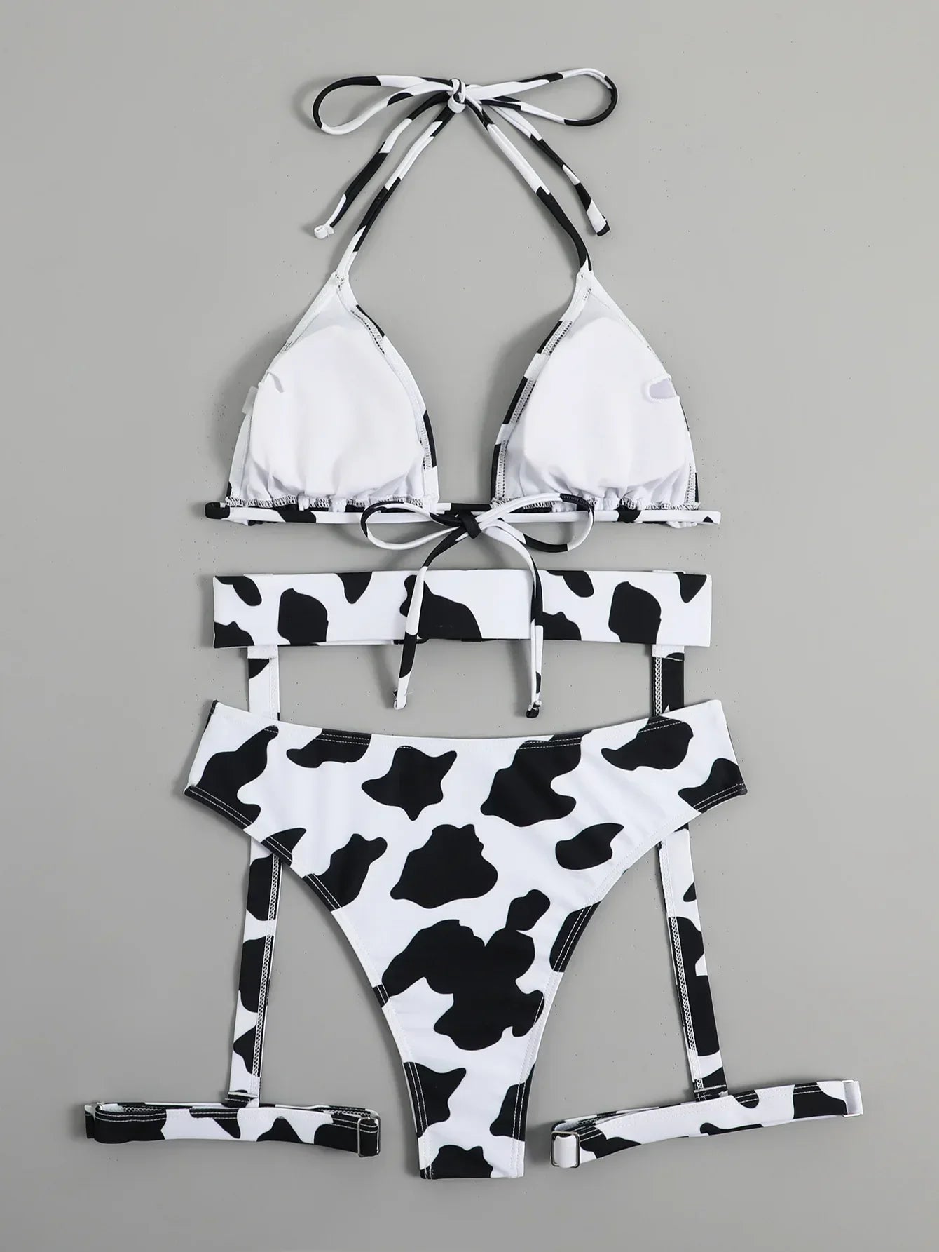 Sexy Black Cow Print Bikini