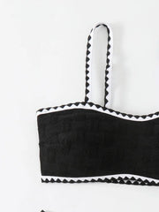 Sexy Black Patchwork Bikini Set