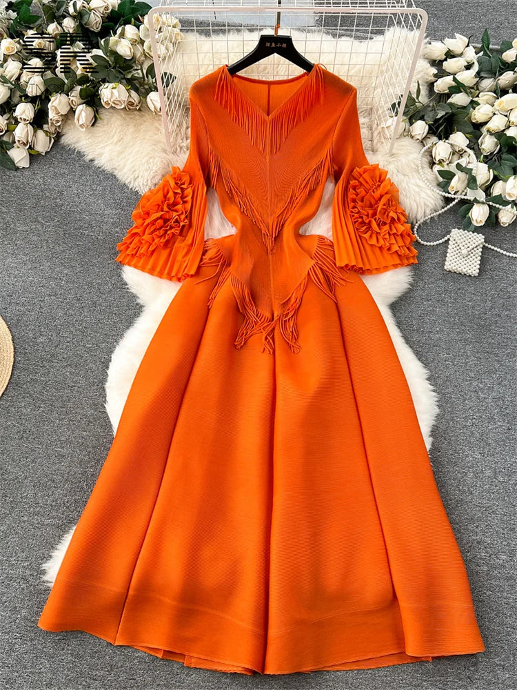 Ruffles Evening Long Dress