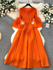 Ruffles Evening Long Dress