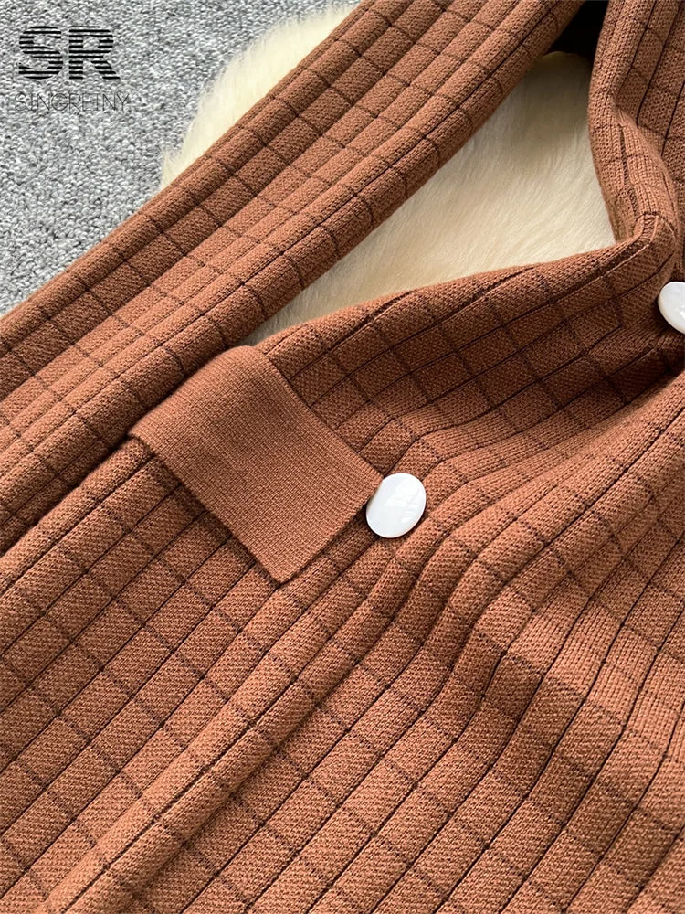 Autumn Retro Knit Evening Dress