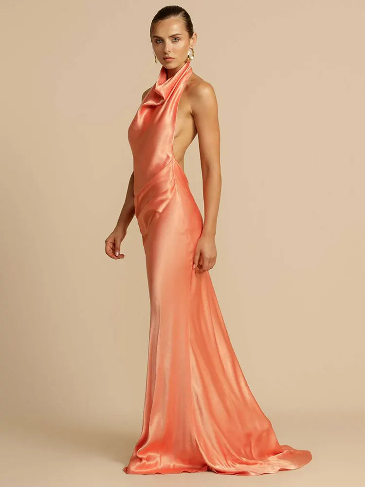 Elegant Satin Maxi Dress