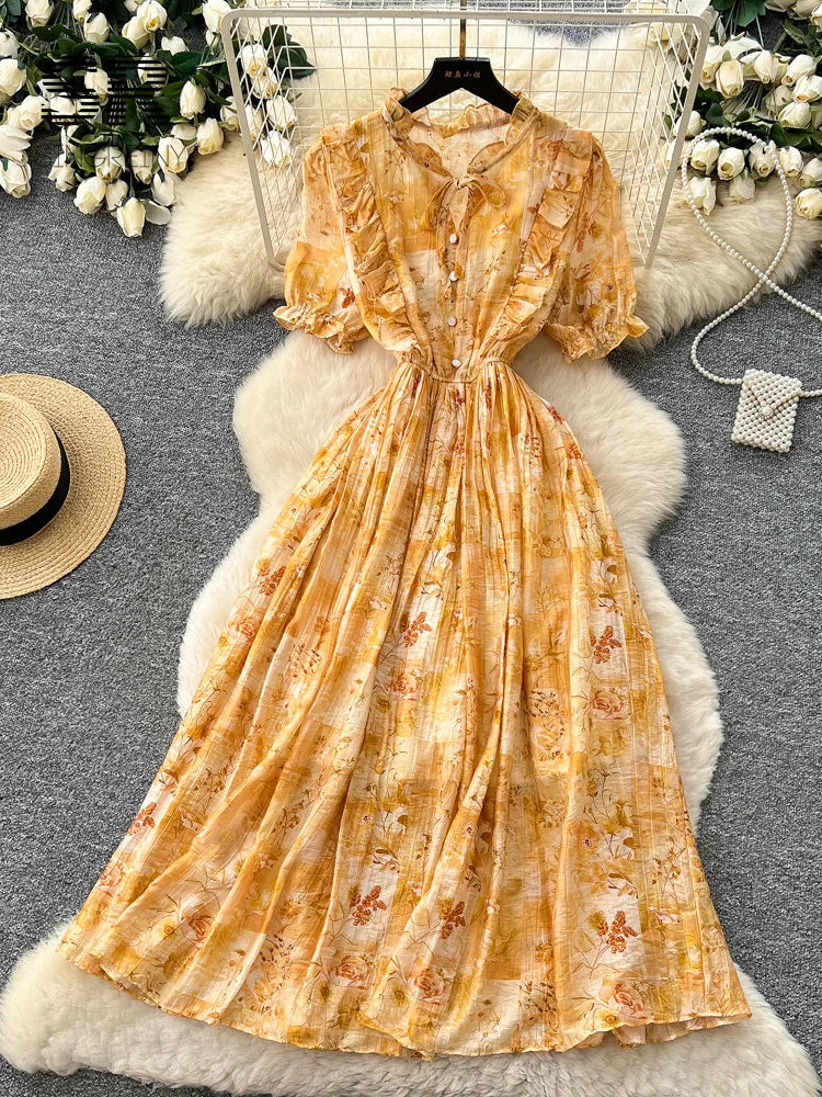 Romantic Holiday Floral Dress