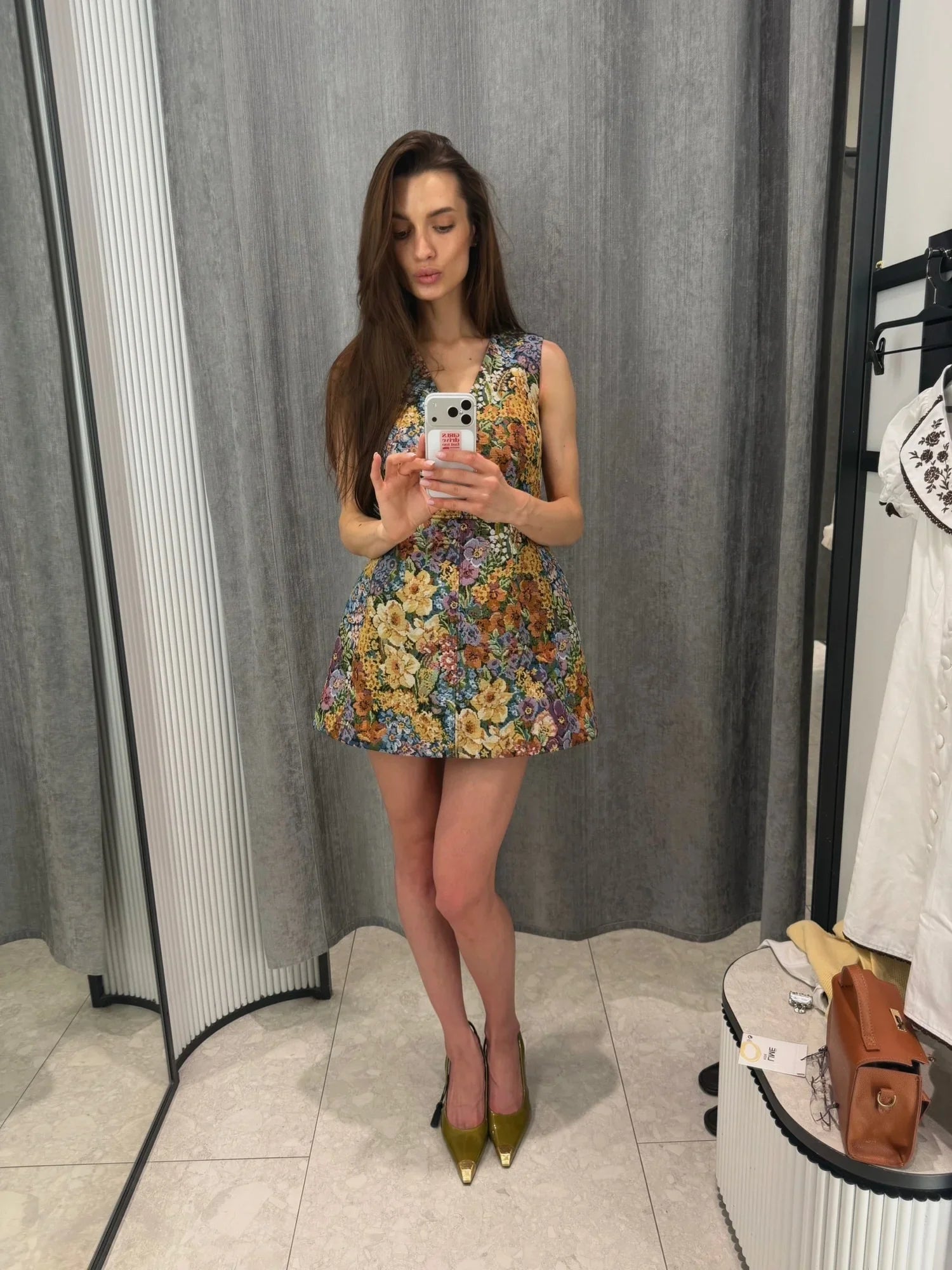 Vintage Oil Painting Mini Dress