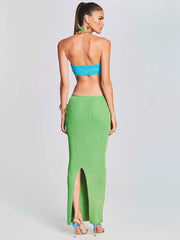 Halter Knitted Long Dress