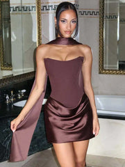Sexy Strapless Corset Mini Dress