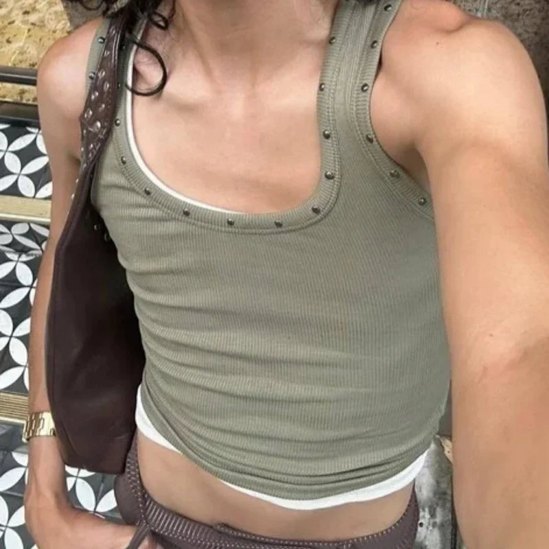 Y2K Ribbed Tank Tops