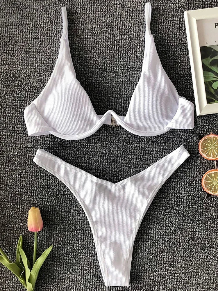 High Cut V-bar Underwired Bikini